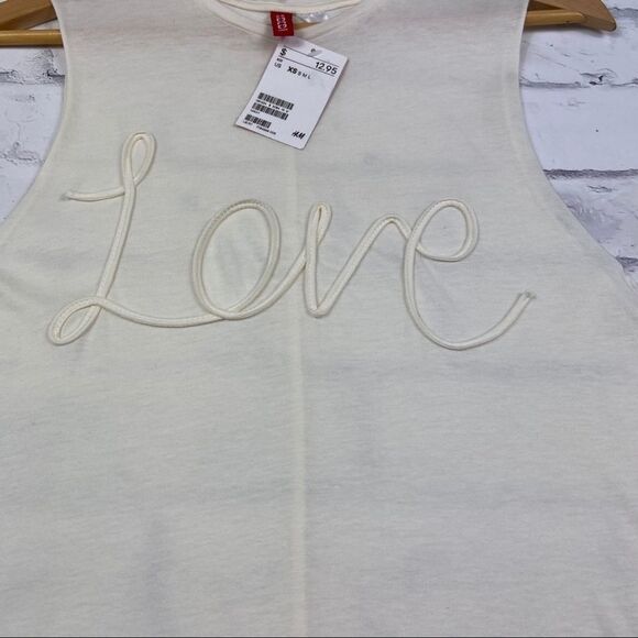 H&M Love Muscle Tank Off-White | Size XS | NEW - Picture 4 of 7